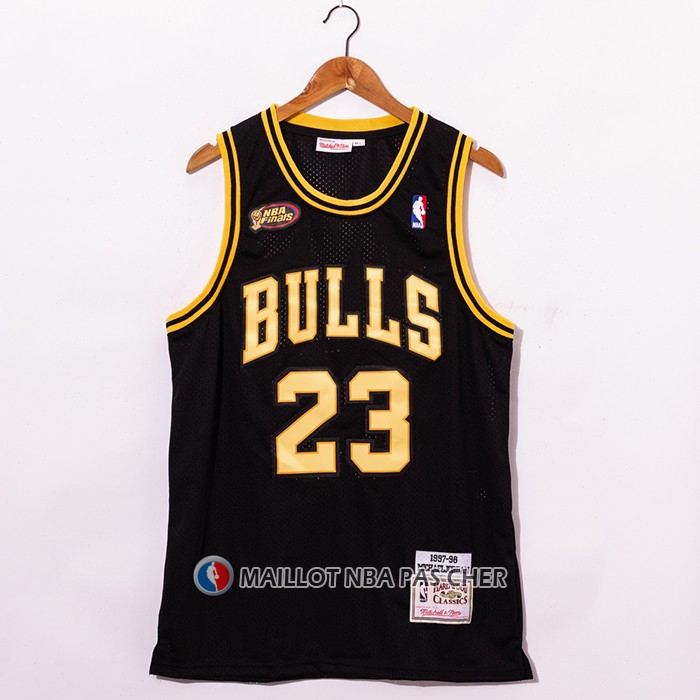 Maillot Chicago Bulls Michael Jordan 1998 NBA Fianls Retro Noir
